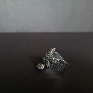Oxidized Eagle Cuff Antique Silver Men's Ring - Image 3