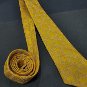 Banarasi brocade silk Vivid yellow Handmade Necktie EXCLUSIVE COLLECTION - Image 5