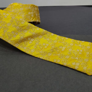 Banarasi brocade silk Vivid yellow Handmade Necktie EXCLUSIVE COLLECTION - Image 4