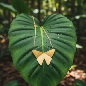 Origami Butterfly handmade Pendant Necklace - Image 3
