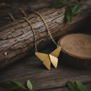 Origami Butterfly handmade Pendant Necklace - Image 5