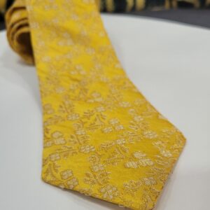 Banarasi brocade silk Vivid yellow Handmade Necktie EXCLUSIVE COLLECTION - Image 3