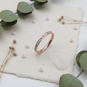 Micro-Inlaid White Mother-Of-Pearl Women's Ring - Image 1