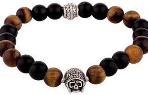 Tiger's Eye Skull Men Bracelet - Image 3