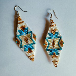 Brick stitch white bead Women's Earrings - Image 1