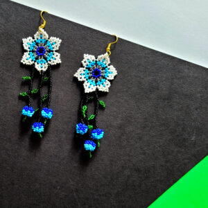 Mexican Huichol flower bead Women's Earrings - Image 3