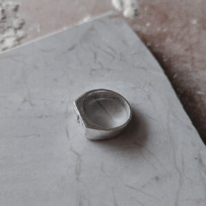 Oxidized Engraved Seabird Men's Ring - Image 3