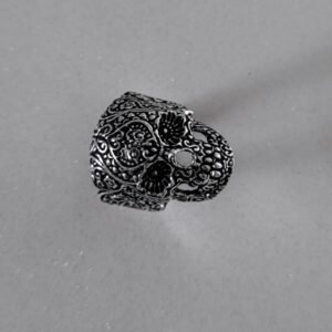 Oxidized Biker Skull Head Vintage Men's Ring - Image 2