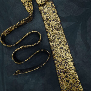 Banarasi brocade silk Black Golden Handmade Necktie EXCLUSIVE COLLECTION - Image 3