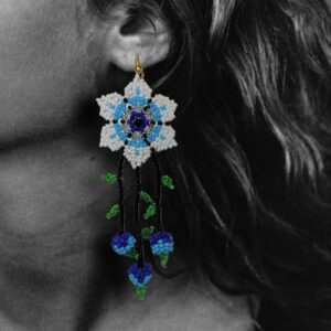 Mexican Huichol flower bead Women's Earrings - Image 2