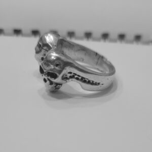 Oxidized Twin Skulls Men's Ring - Image 4