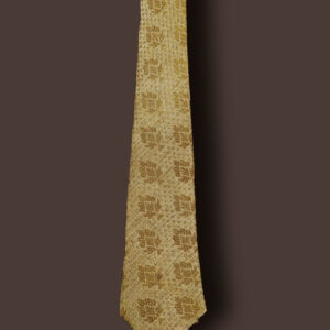 Banarasi brocade silk deep Cream yellow Handmade Necktie EXCLUSIVE COLLECTION - Image 5
