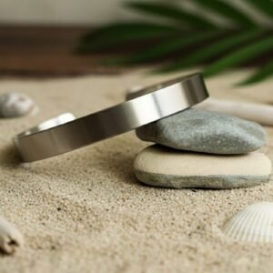 Silver Stainless Steel Cuff Men Bracelet - Image 4
