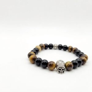 Tiger's Eye Skull Men Bracelet - Image 4