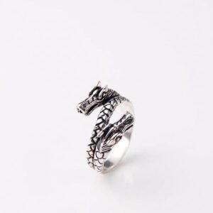 Oxidized Double Head Dragon Men's Ring - Image 6
