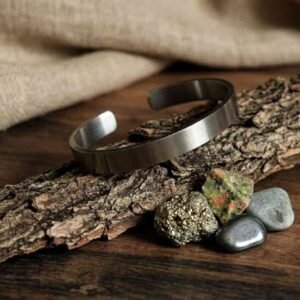 Silver Stainless Steel Cuff Men Bracelet - Image 1
