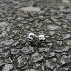 Oxidized Twin Skulls Men's Ring - Image 4
