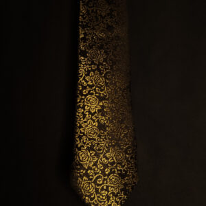 Banarasi brocade silk Black Golden Handmade Necktie EXCLUSIVE COLLECTION - Image 5