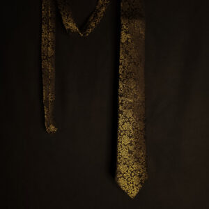 Banarasi brocade silk Black Golden Handmade Necktie EXCLUSIVE COLLECTION - Image 6