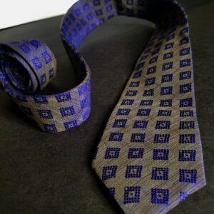 Banarasi brocade Katan silk Navy blue Handmade Necktie EXCLUSIVE COLLECTION - Image 3
