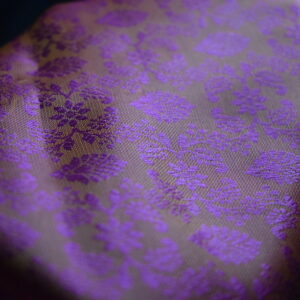 Purple & Golden dual-tone Banarasi Handmade Silk Scarf (Limited Edition) - Image 2