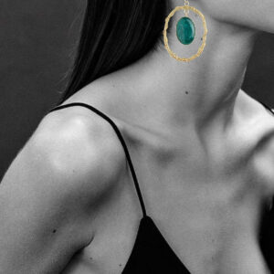 Handmade Oval Drop Women's Earrings - Image 1