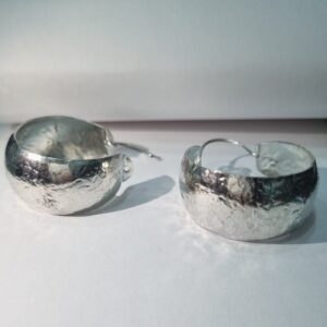 Handmade Silver Hoop Women's Earrings - Image 8