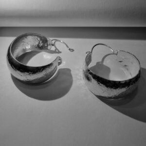 Handmade Silver Hoop Women's Earrings - Image 5