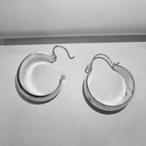 Handmade Silver Hoop Women's Earrings - Image 4