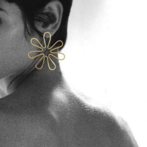 Handmade Geometric Flower Drop Women's Earrings - Image 1