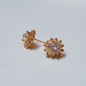 White Brass Studs Women's Earrings - Image 3
