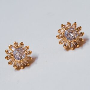 White Brass Studs Women's Earrings - Image 6