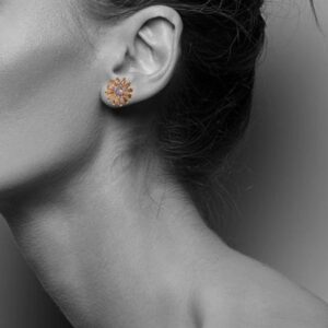 White Brass Studs Women's Earrings - Image 7