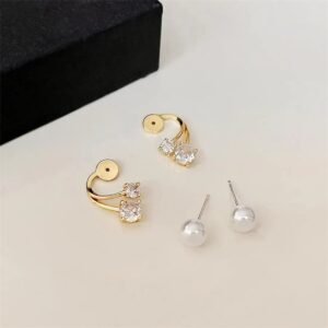 Pearl Curve Stud Women's Earrings - Image 2