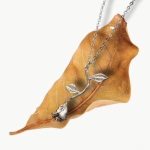 Oxidized Rose flower pendant necklace - Image 6