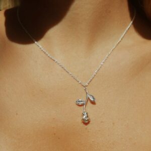 Oxidized Rose flower pendant necklace - Image 5