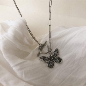 Oxidized Retro butterfly necklace - Image 2
