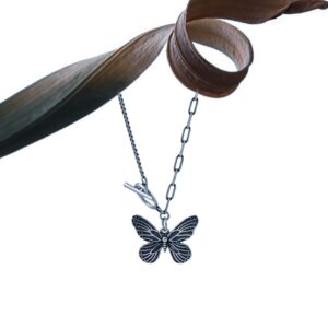 Oxidized Retro butterfly necklace - Image 3