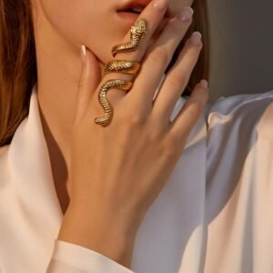 Serpent Adjustable Statement Women's Ring - Image 3