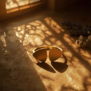 Handmade Brass Triangle Women's Ring - Image 1