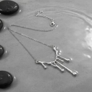 Oxidized Melting Metal Dripping Necklace - Image 2