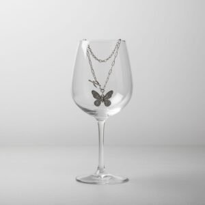 Oxidized Retro butterfly necklace - Image 1