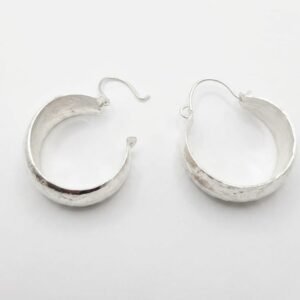 Handmade Silver Hoop Women's Earrings - Image 2