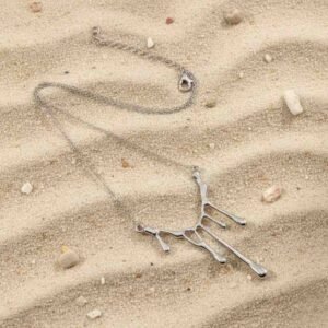 Oxidized Melting Metal Dripping Necklace - Image 4
