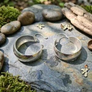 Handmade Silver Hoop Women's Earrings - Image 4