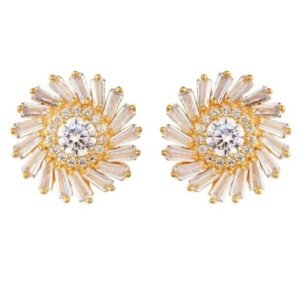 White Brass Studs Women's Earrings - Image 6