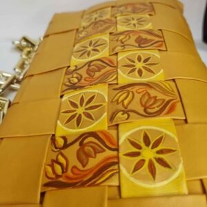 Women Mustard Floral Handmade Handbag EXCLUSIVE COLLECTION - Image 5