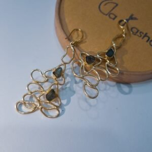 Handmade Brass Tangled Gemstonewhimsy Women's Earring - Image 3