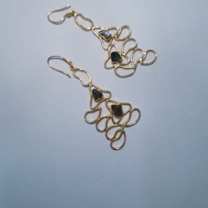 Handmade Brass Tangled Gemstonewhimsy Women's Earring - Image 2