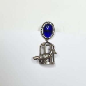 Vintage Style Bird Cage Blue Monalisa Stone Drop Women's Earrings - Image 6